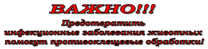 Предотвратить инфекционные заболевания животных  помогут противоклещевые обработки!