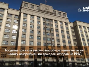 Госдума приняла закон о возобновлении льгот по налогу на прибыль по доходам от прав на РИД