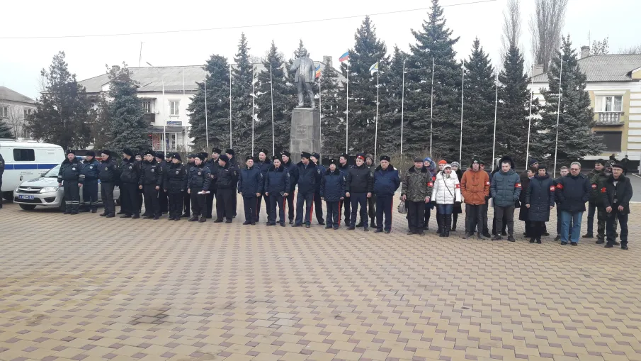 Состоялся единый  развод сотрудников полиции, Казачьей дружины Красносулинского района, дружинников народных дружин городских и сельских поселений