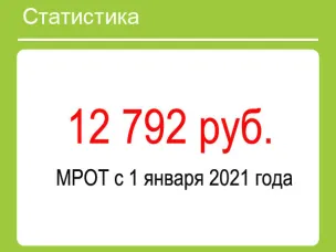 Минимальный размер оплаты труда с 1 января 2021 года составит 12 792 рублей
