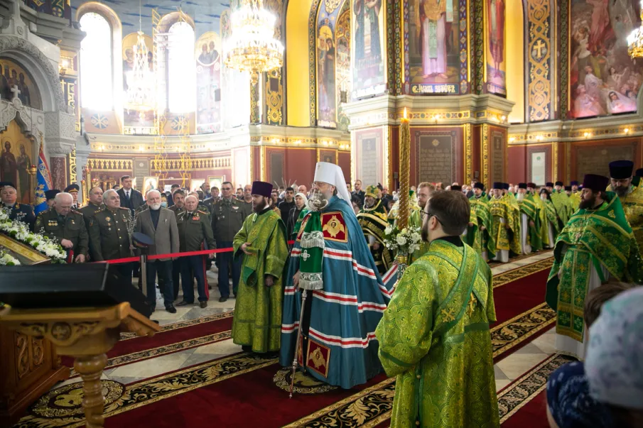 Казаки приняли участие в божественной литургии, посвящённой Входу Господня в Иерусалим (Вербное воскресенье)