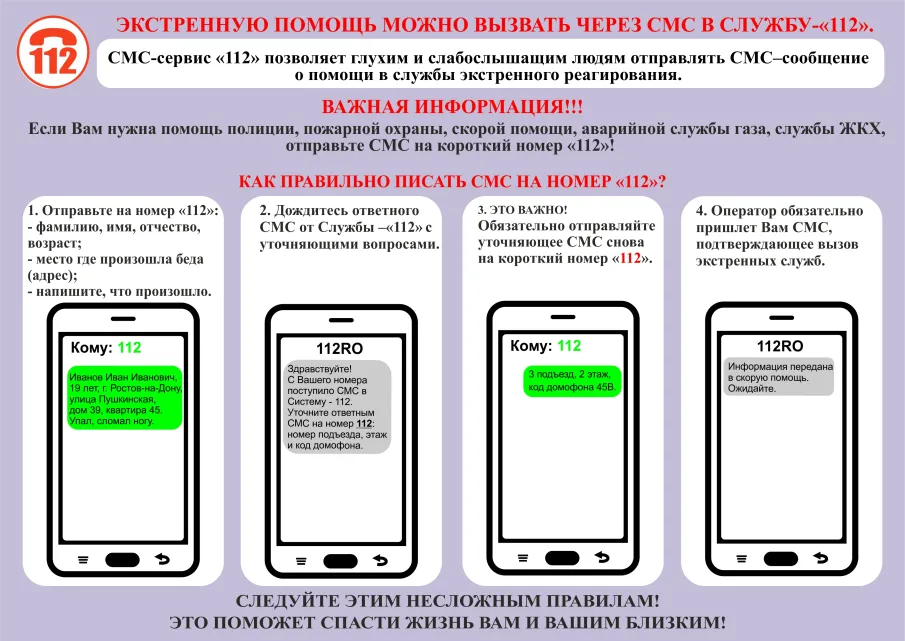 Памятка для инвалидов по слуху - служба 112