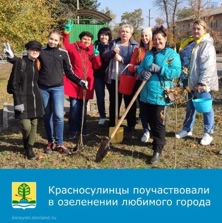 Сегодня, 16 октября, в Красном Сулине прошёл осенний День древонасаждения.