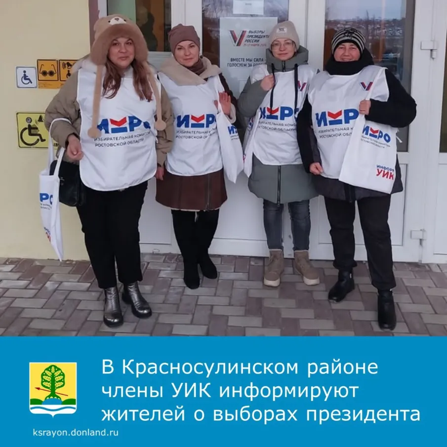 В Красносулинском районе члены участковых избирательных комиссий рассказывают жителям о выборах президента.