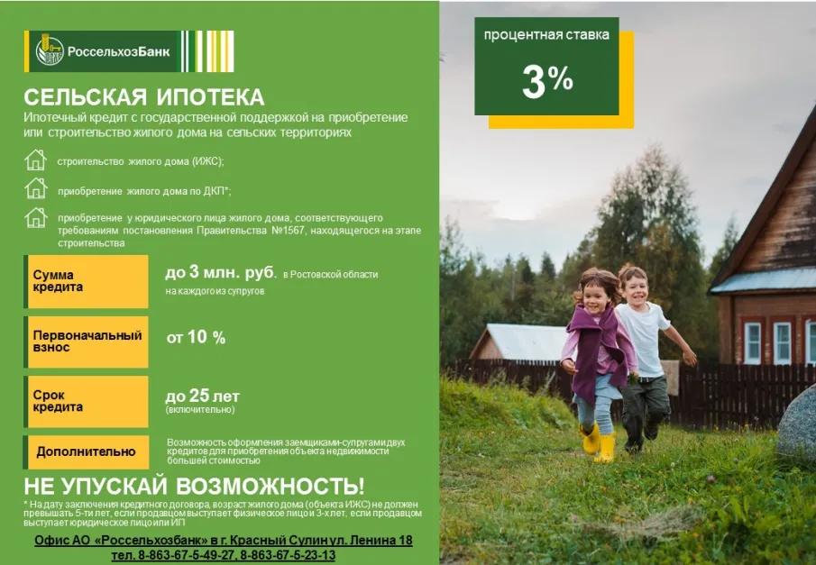 РОССЕЛЬХОЗБАНК СЕЛЬСКАЯ ИПОТЕКА 2022