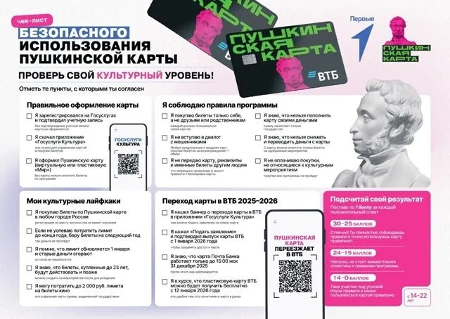 Чек-лист использования Пушкинской карты