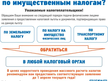 Как заявить  налоговую льготу  по имущественным налогам?