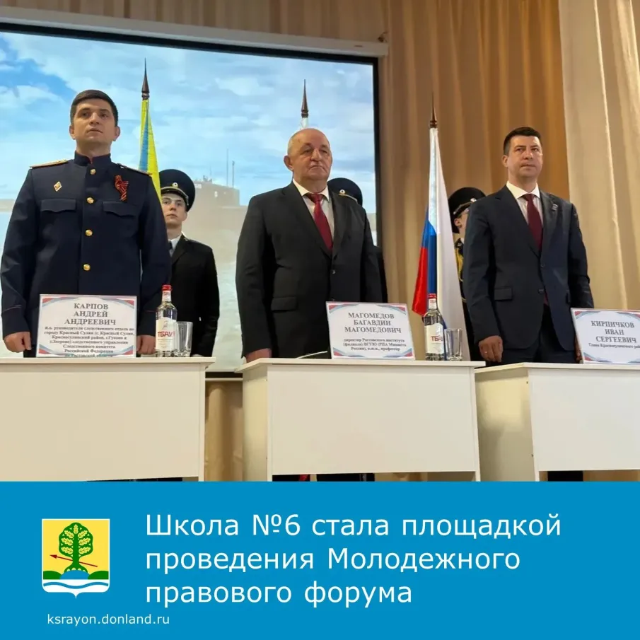 В Красносулинском районе при участии сотрудников регионального следственного управления прошел Молодежный правовой форум, посвященный 81-й годовщине Великой Победы