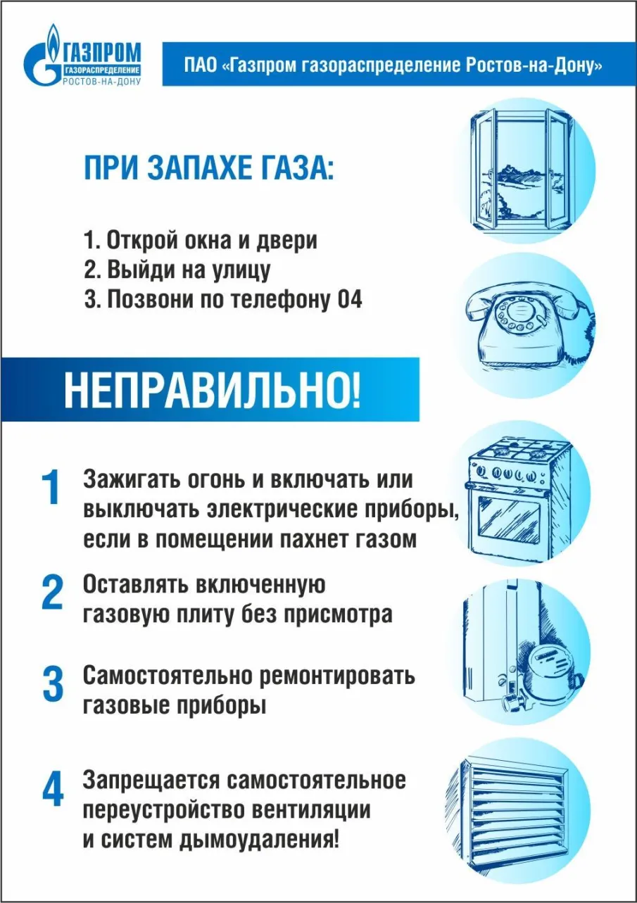Правила безопасности при обращении с газом