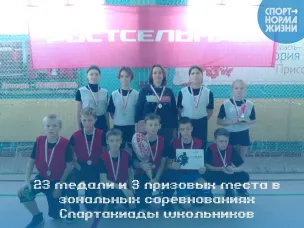 23 медали и 3 призовых места в зональных соревнованиях Спартакиады школьников