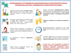Рекомендации по проведению дезинфекционных мероприятий в жилых помещениях для лиц, находящихся в домашней изоляции